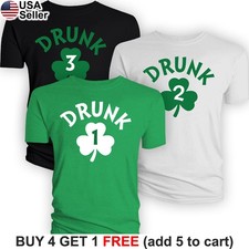 Drunk Shamrock T-Shirt Number 1 2 3 4 5 6 7 8 9 St Patricks Day Funny Pub BSP01