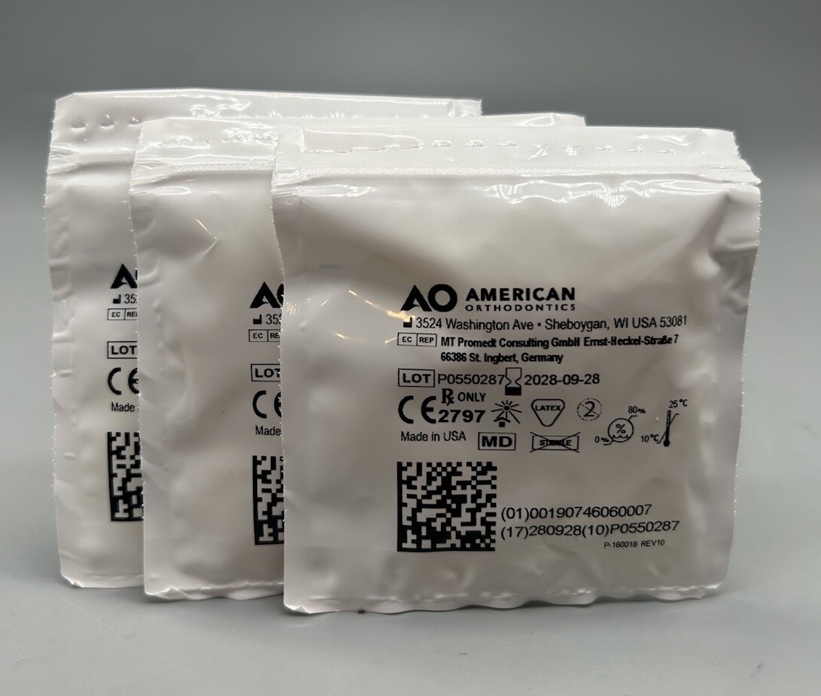 3 Giant Panda American Orthodontics Bags Elastics Dental Rubber