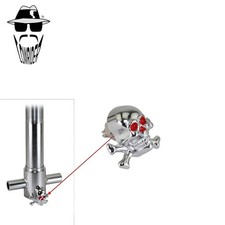 ORIGINAL LOWRIDER Red Eye Skull w/Bones Steering Tube Nut Chrome Fork Decoration