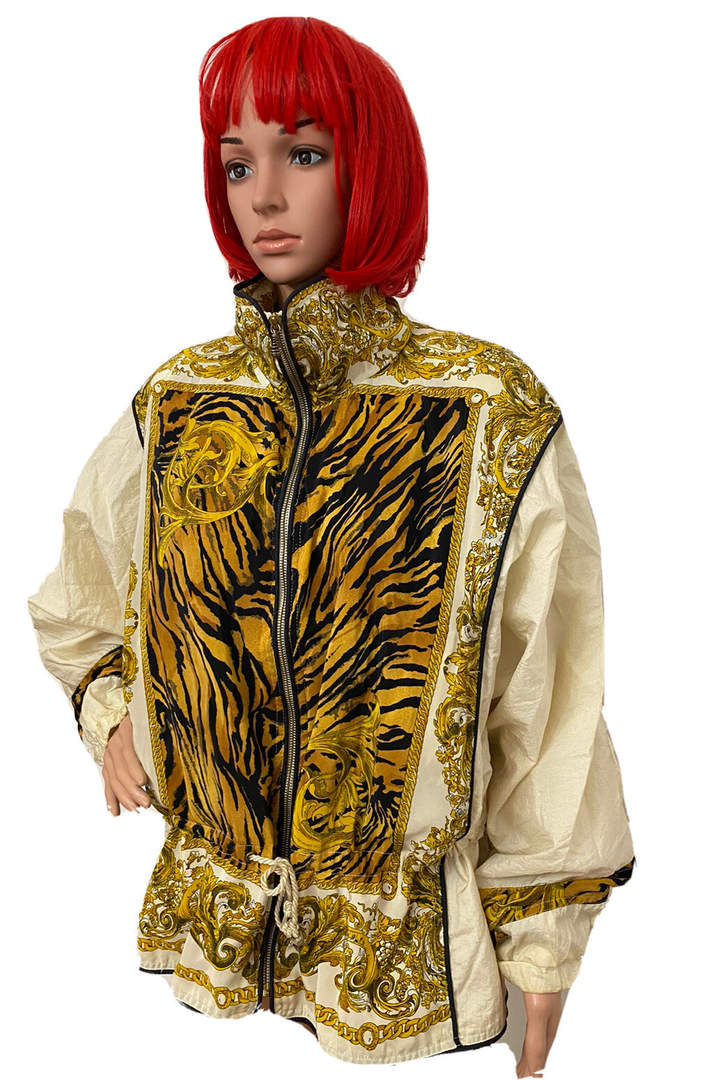 VTG RARE🔥 EAST WEST 80s Rayon Animal Print BAROQUE Jacket Sz:M image 3