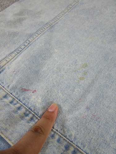 Rag & Bone Vest Womens Large Washed Blue Denim Biker *Stain - Picture 6 of 8