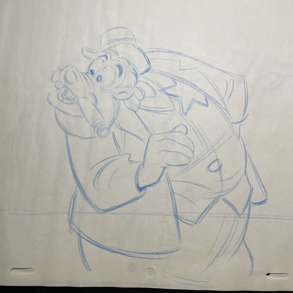 WALT DISNEY Animación Celular 1940’s GOOFY PEG LEG PETE Producción Arte Dibujos Animados I22 Foto 3 de 4
