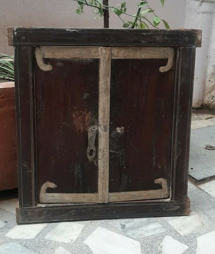 Antique Window Wall Hanging Wooden Carved Home Decor Jharokha With Metal Fitting - Picture 1 of 7