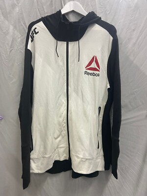 Authentic UFC Fight Night Walk Out Hoodie White/ Black Reebok