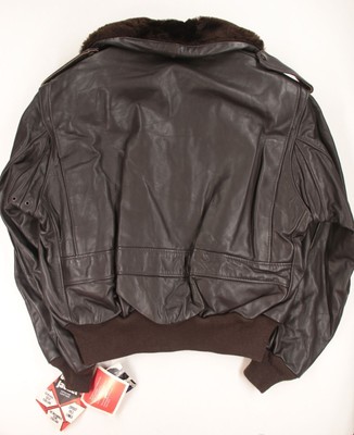 NWT Schott NYC Brown A-2 Naked Cowhide G1 Leather Flight Jacket Size 50 # 184SM
