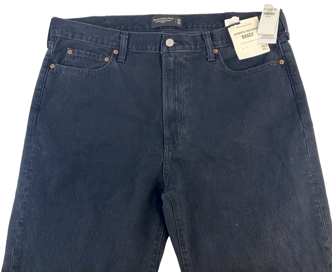 Abercrombie & Fitch Authentic Rigid Denim Baggy Men's Black