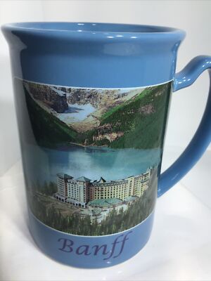 BANFF COFFEE MUG. EMBOSSED BANFF MUG. Art Deco 3D Mug. B246