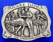 SQUARE DANCE - Couple Dancing Swing Your Partner 1985 Commemorative Belt Buckle
