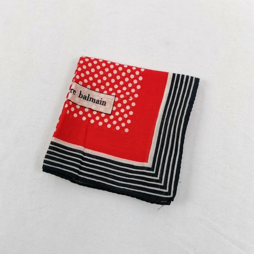 Vintage Pierre Balmain Handkerchief Scarf Luxury Square Neckerchief Bandana 20" - Picture 4 of 4