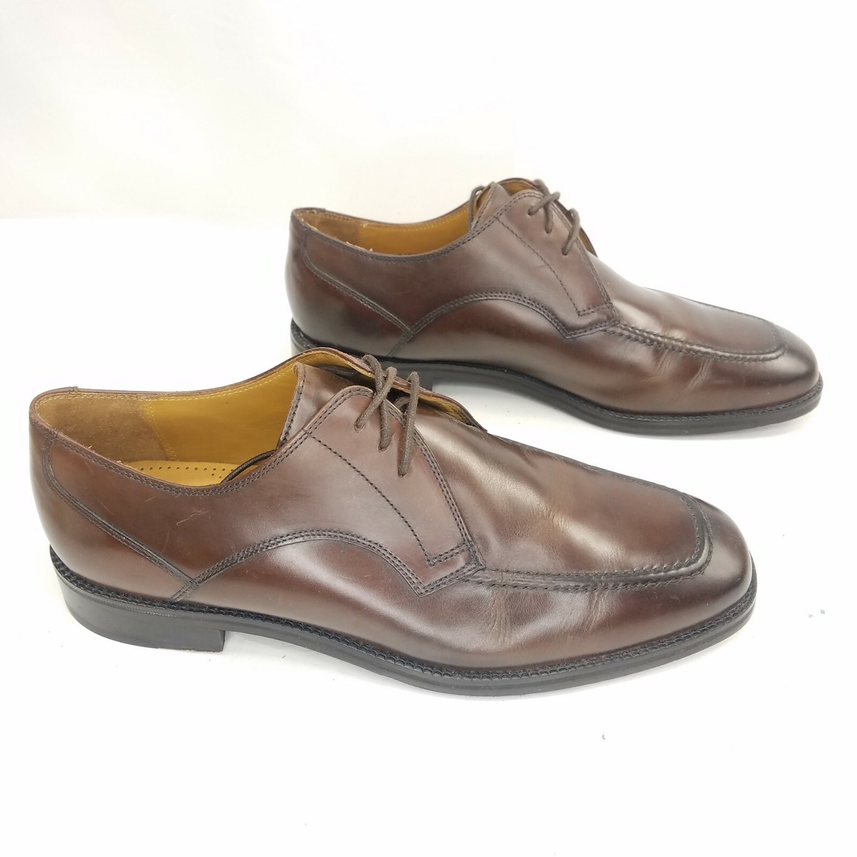 Cole Haan Brown Leather Lace Up Loafers Square Toe Dress  display picture 1