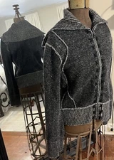 ParAPhrase Zip Sweater Black / Gray XL 68% Lambs’ Wool, 21% Angora, 11% Nylon