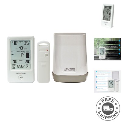 Accurate Rainfall Collector with Wireless Sensor & Indoor Temperature Display