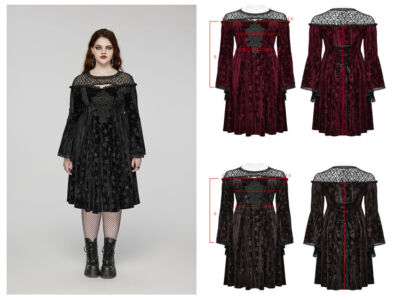 Rose Funeral Velvet Dress [Plus Size] L/XL  Goth Dresses  Punk Rave