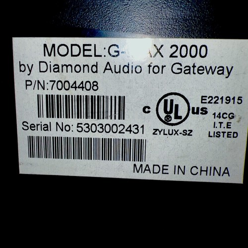Pair of Gateway Speakers With OEM Power Adapter - Model # G-Max 2000 - Picture 3 of 7