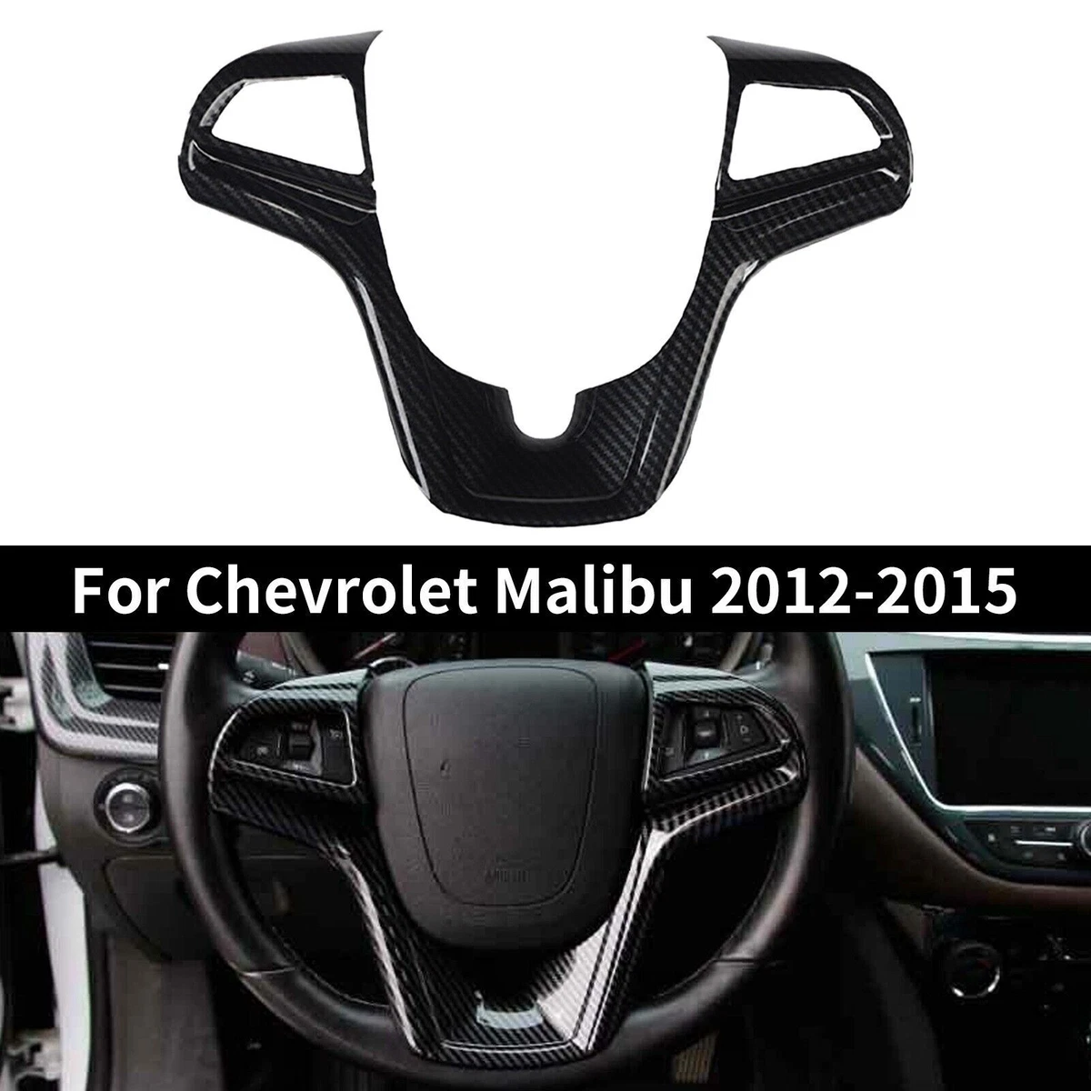 For Chevrolet Malibu 2012 2015 Carbon Fiber Steering Wheel Button