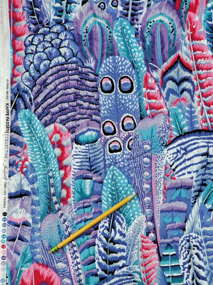 Kaffe Fasset Collective for Free Spirit Fabrics. Cool colors. BTY. More added! - Image 3 of 4