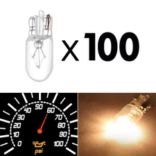 100Pcs Warm White Instrument Panel Cluster Dash Lights Halogen Bulbs T10 168 194