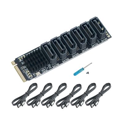 Trotwei Blue M.2 NVME M Key to SATA 6-Port Expansion Card Support 