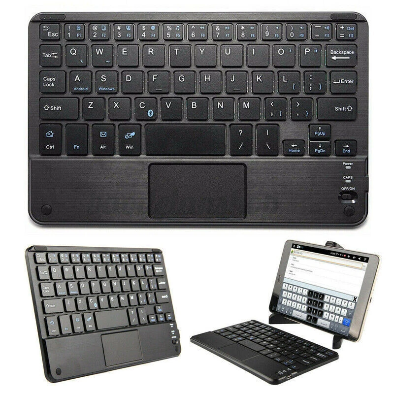 Mini-Bluetooth-Tastatur kabellos Ultra Thin mit Touchpad für iOS Android Windows - Bild 3 von 4