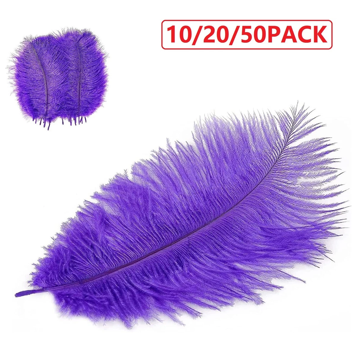 50PCS Natural Purple Ostrich Feathers 6-8 inch for Home Wedding Party  Decoration