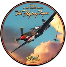 Flying Tigers Airplane Metal Sign Man Cave Garage Body Shop Club Gameroom LG208