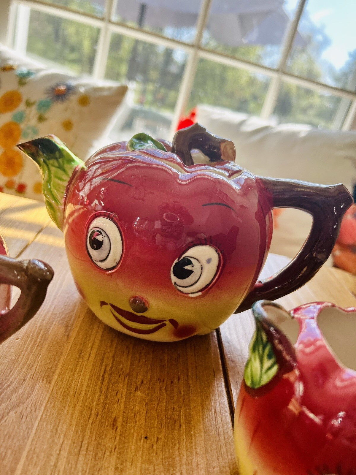 Japanese Wooden Apple Tea Set