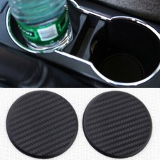 2Pcs Auto Wasser Tasse Fach Antirutsch Schwarz Carbon Faser Look Matte Zubehör