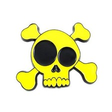 Poison Skeleton Pirate Yellow Skull Cross Bones Enamel Metal Fashion Belt Buckle