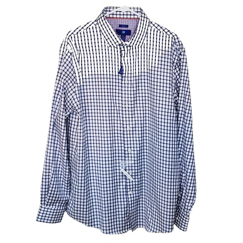 Chemise Homme Egara – Coupe Moderne, Manches Longues, Acier Et Bleu, Taille 16-16.5