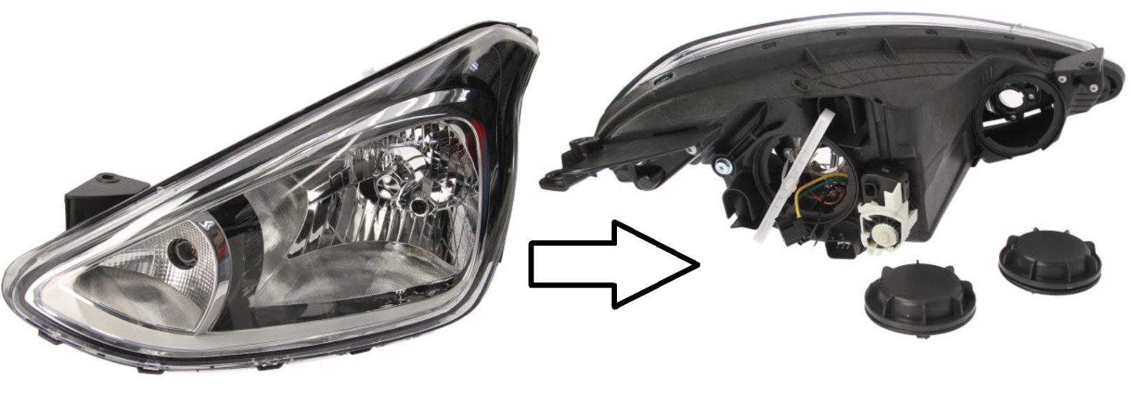 Phare avant gauche Hyundai i10 2013- finition argentée haute durabilité
