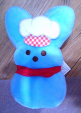 NEW Easter 2025 6" PEEPS blue BUNNY 6" plush toy with Chefs hat