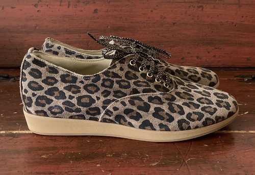 Anniel Scarpine da Balletto Italiane Brown Leopard Animal Print Oxfords EUR 37 - Picture 5 of 12