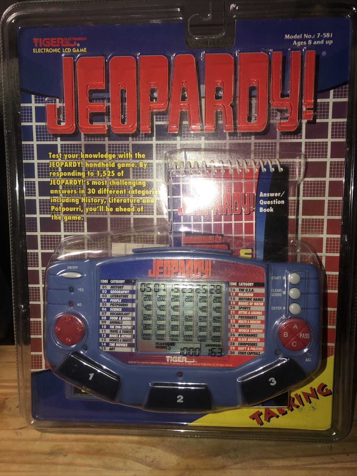 Jeopardy Tiger Electronics Hand Held Game 1985