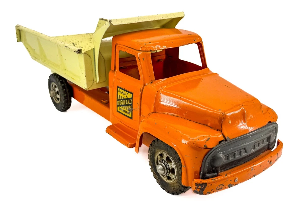 BIG Buddy L 液压转储压钢卡车 Man Cave Tonka 工作 - 视频! — 第 2/4 张图片