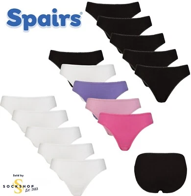 Womens Bamboo Briefs, Mid Rise, High Leg Underwear, 5 Pack, Multipack - Spairs - Image 1 of 4