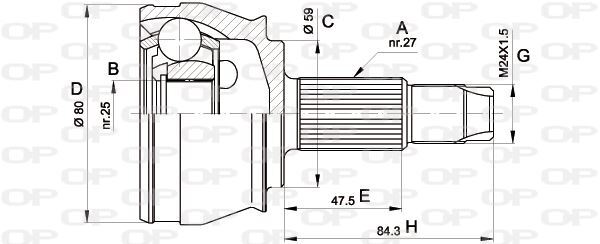 Tête de cardan renforcée pour Alfa Romeo 166 2.0 T.Spark longévité