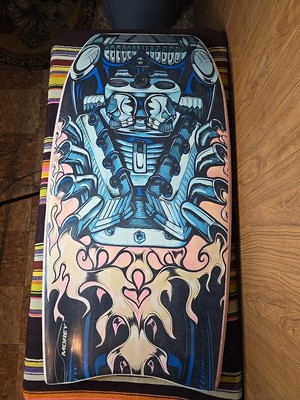 Rare Vintage 1990s or 1980's  Morey Boogie Board Bodyboard Engine Graphics