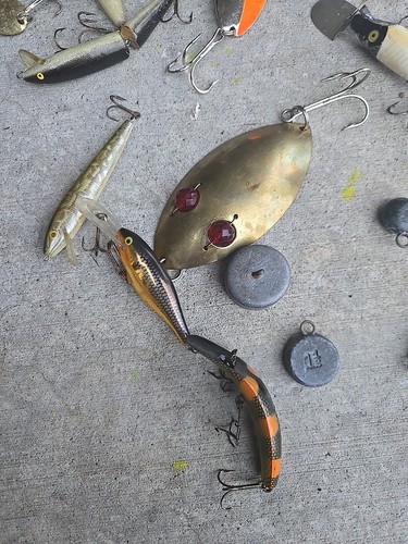 Vintage Fishing Lure Tackle Lot Babe-oreno, Hofschneider, Dardevle, True Temper - Picture 3 of 13