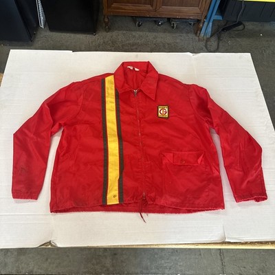 Vintage Swingster Funks G Hybrid Size L Red Windbreaker Racing Stripe Jacket