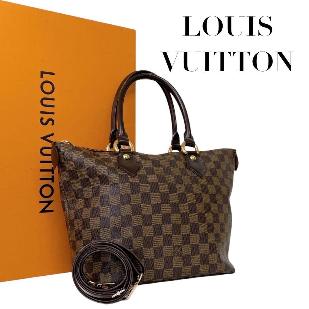 Louis Vuitton Damier Saleya PM Brown Tote Bag Authentic Excellent Condition