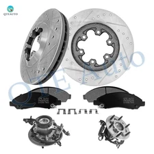 8P Front 280 Drilled Brake Rotors-Brake Pad-Hub For 2004-2008 Chevrolet Colorado