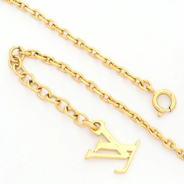 Collar Louis Vuitton Corazón Inclusión Rosa Resina Plástico Colgante Chapado en Oro Foto 4 de 4