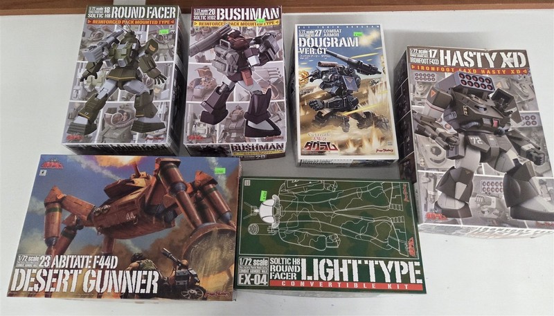 Combat Armors Max (6) Model Kit Lot Soltic Round Facer Bushman Hasty XD ALL MIB