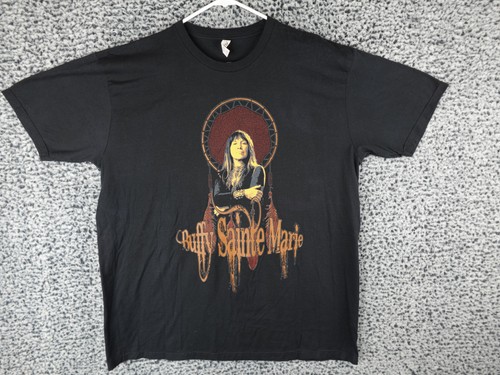 Buffy Sainte-Marie Tour T-Shirt XL Black 2011 Signed Autograph Alstyle Vintage R