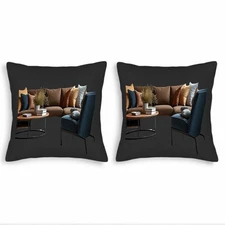 Set of 2 18x18in Throw Pillow Covers - Modern Earthy Tones for Couch Bed or Car