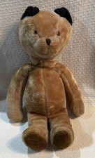 Vintage Paddington Bear Tan Brown Black Plush Stuffed Animal Toy Eden Haiti 19"