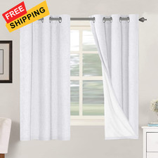 H.VERSAILTEX 100 Blackout Curtains for 42"W x 63"L Pack of 2 , Pure White
