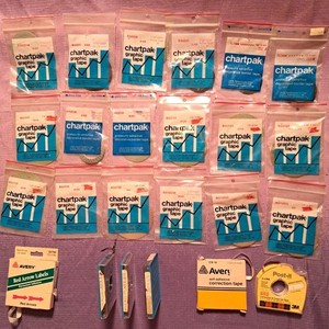 Drafting Supplies - Chartpak Graphic Tape + Red Arrows & Correction Tape