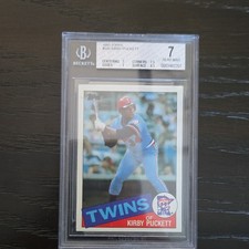 Topps 1985 Kirby Puckett Rookie Minnesota Twins Baseball Card #536 BGS 7