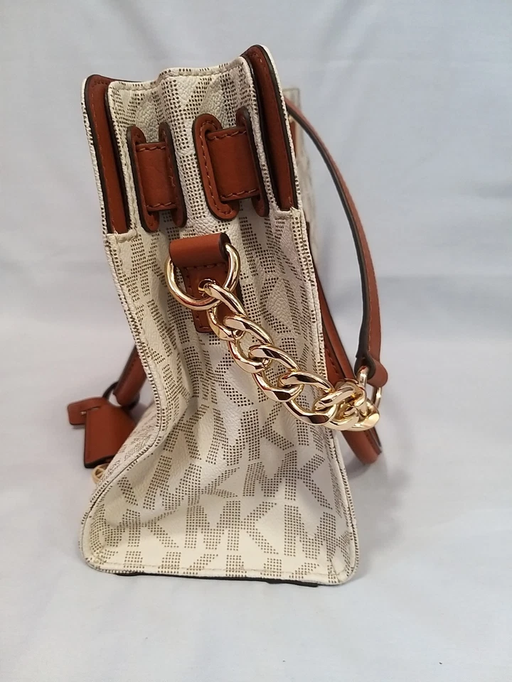 Michael Kors Signature Cream Tan Hamilton Satchel VGC      N44 - Image 4 of 4